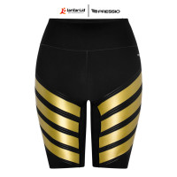 PRESSIO - Women - Power Half Tight - Mid-Rise - Black/Gold